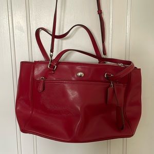 Coach satchel - rockin’ red leather bag for work
